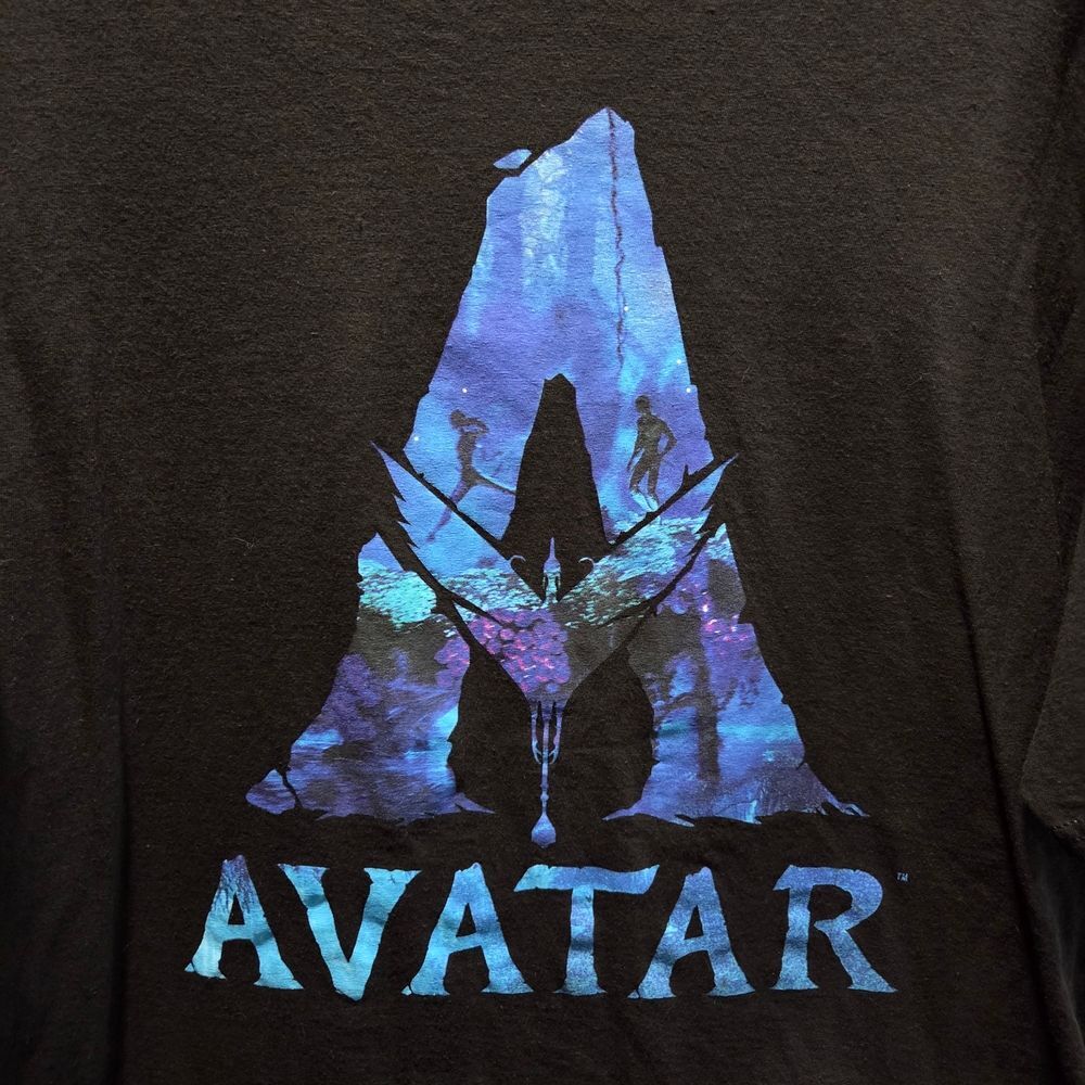 Avatar The Way Of Water Movie Promo Graphic T-Shirt Black Sz XL 20th Century Y2K